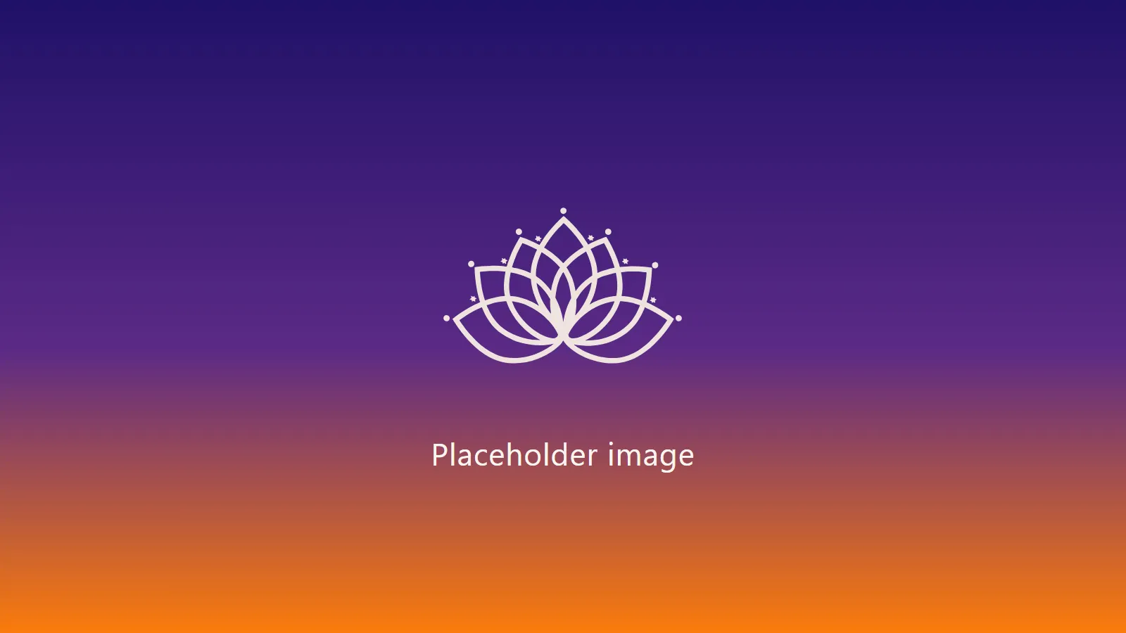 Placeholder image: indigo to saffron gradient with the Voice of Yogi lotus