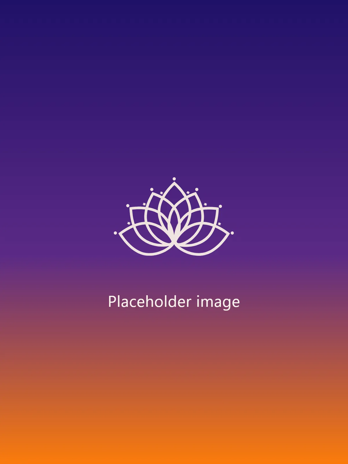 Placeholder image for Asanas & poses: indigo to saffron gradient with the Voice of Yogi lotus